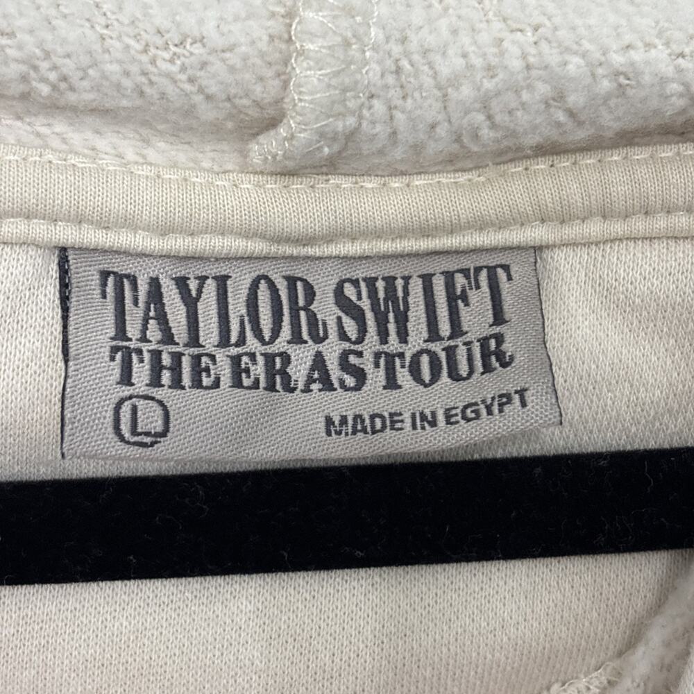 Taylor Swift The Eras Tour Hoodie Cream W/ Colored Taylor Size Large Sweatshirt - Picture 9 of 11